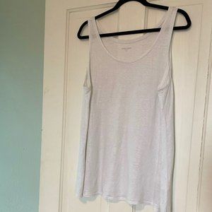 Eileen Fisher Organic Linen Shimmer Tank Top  - White, XL